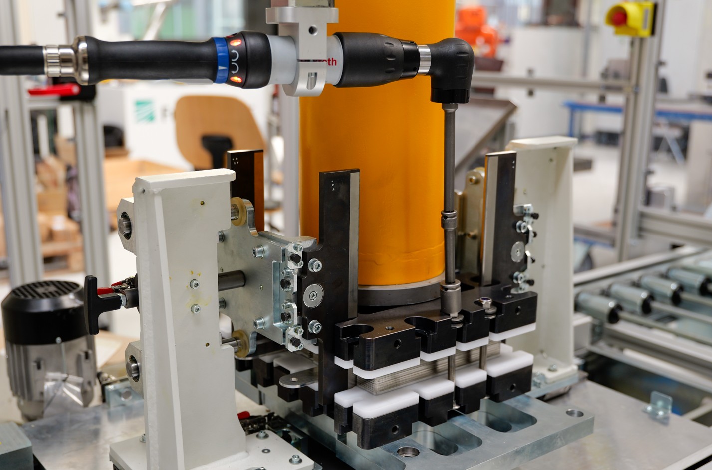 Pressing and bolting the stack